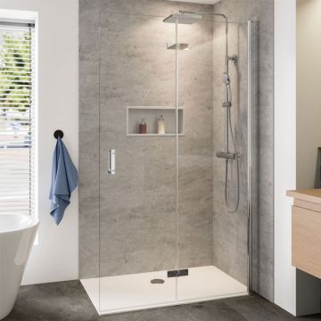Breuer Panorama Walk In Dusche - Drehfalttür alleinstehend 100 cm