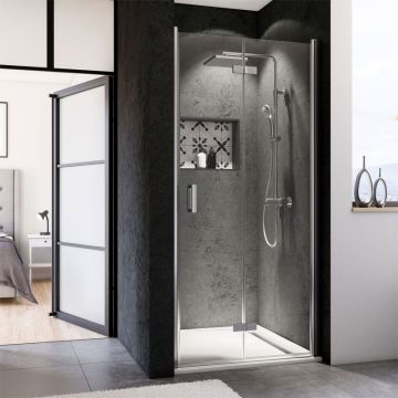 Breuer Panorama Duschtür für Nische - 80 cm Drehfalttür