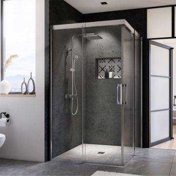 Breuer Panorama Dusche mit Eckeinstieg - 90 x 90 cm