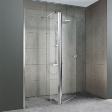 Breuer Entra Walk In Dusche - Duschwand 140 cm mit beweglichem Element