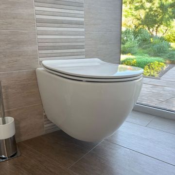 badshop.de Premium Design WC-Set - Tiefspüler, spülrandlos, weiß Ambiente