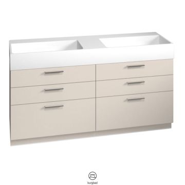 Burgbad Crono Mineralguss-Doppelwaschtisch mit Unterschrank 161 cm