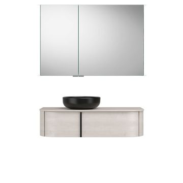 Burgbad Lavo 2.0 Badmöbel Set 46 - 102 cm, Spiegelschrank, Keramik-Aufsatzbecken