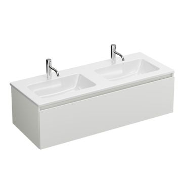 Burgbad LIN20 Doppelwaschtisch mit Unterschrank Set 123 cm