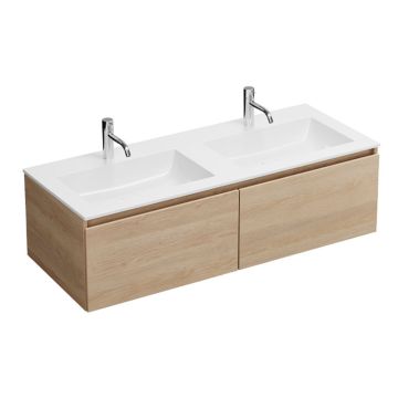 Burgbad LIN20 Doppelwaschtisch mit Unterschrank Set 142 cm Skizze