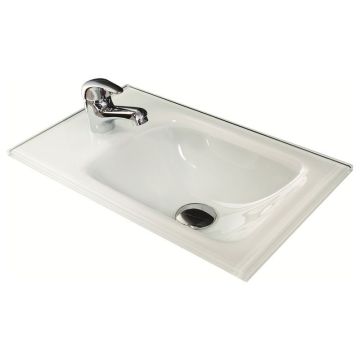 Fackelmann Glaswaschtisch Gäste WC 45 cm weiß