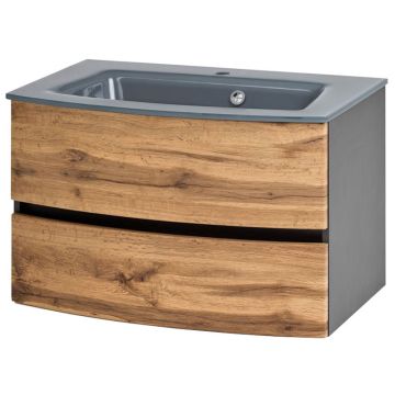 Held Möbel Kopenhagen Glasbecken mit Unterschrank 80 cm