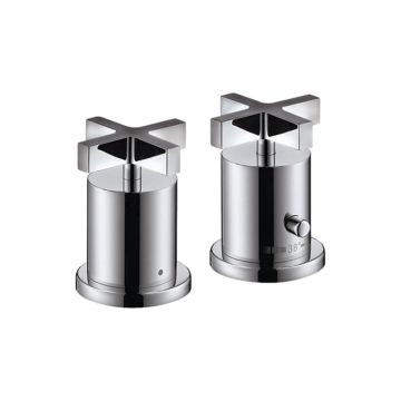 Axor Citterio Wannenrandarmatur mit Thermostat und Kreuzgriffen