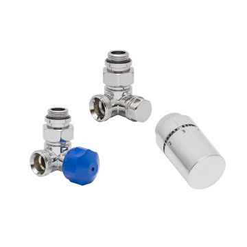 HSK Designheizkörper Anschlussarmaturen - Seitenanschluss Wand - Winkel Eck rech