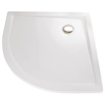 HSK Duschwanne Viertelkreis-Duschwanne 100x100 - superflach, Marmor-Polymer