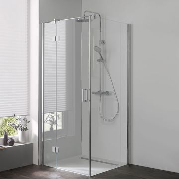 HSK Aperto pendelbare Drehtür an Nebenteil mit Seitenwand