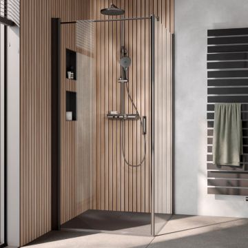 HSK Exklusiv 2.0 Duschtür mit Seitenwand Schwarz-matt