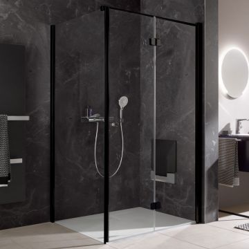 HSK Exklusiv 2.0 Duschtür mit Seitenwand Schwarz-matt