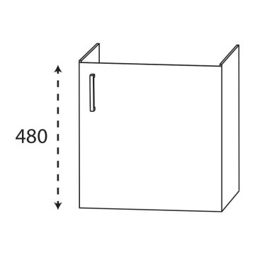 Laguna Waschtischunterschrank 43 cm, Skizze