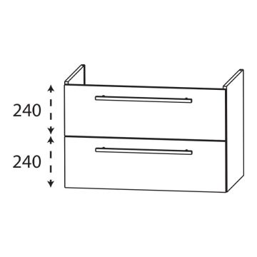 Laguna Waschtischunterschrank 116 cm Skizze