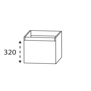 Laguna Highline 100 Unterschrank für Waschtischverlängerung - 30 cm Skizze