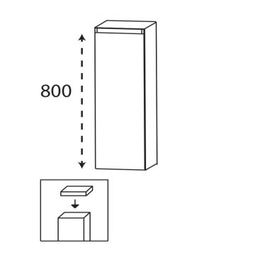 Laguna Ergänzungsschrank Highboard - 40 cm Skizze
