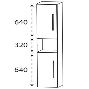 Laguna Ergänzungsschrank Hochschrank - 40 cm Skizze