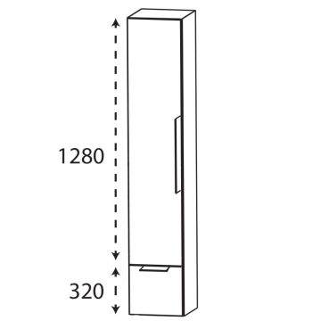 Laguna Ergänzungsschrank Hochschrank - 30 cm Skizze