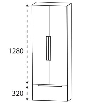 Laguna Ergänzungsschrank Hochschrank - 60 cm Skizze