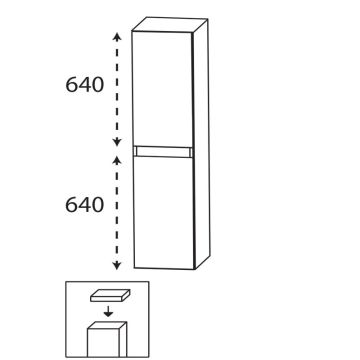 Laguna Ergänzungsschrank Mittelschrank - 30 cm Skizze