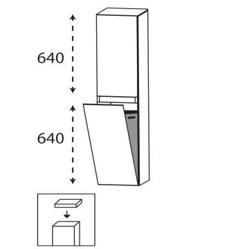 Laguna Ergänzungsschrank Mittelschrank - 40 cm Skizze