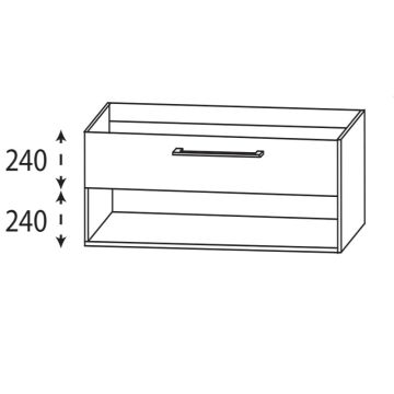 Laguna Ergänzungsschrank Waschtischunterschrank - 100 cm Skizze