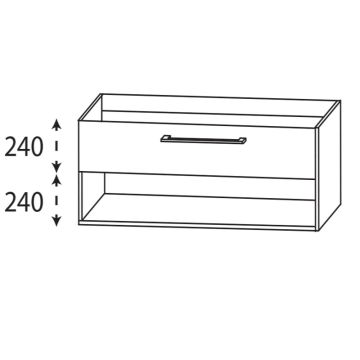 Laguna Ergänzungsschrank Waschtischunterschrank - 120 cm Skizze