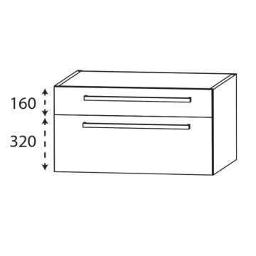 Laguna Platino 2.0 Waschtischunterschrank - 70 cm Skizze