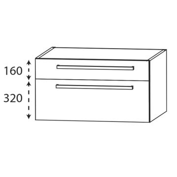 Laguna Platino 2.0 Waschtischunterschrank - 80 cm Skizze