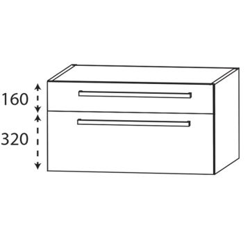 Laguna Platino 2.0 Waschtischunterschrank - 90 cm Skizze