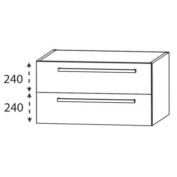 Laguna Platino 2.0 Waschtischunterschrank - 90 cm Skizze