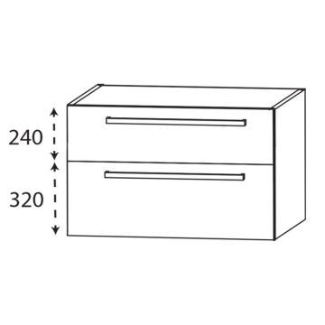 Laguna Platino 2.0 Waschtischunterschrank - 90 cm Skizze