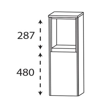 Laguna Pronto Highboard - 42,5 cm Skizze