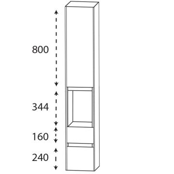 Laguna Pronto Hochschrank - 32 cm Skizze