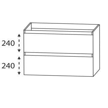 Laguna Reflex Waschtischunterschrank - 120 cm Skizze
