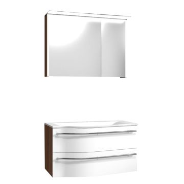 Laguna Laola Badmöbel Set 90 cm mit Spiegelschrank rechts