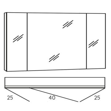 Marlin Bad 3980 Spiegelschrank - 90 cm Skizze