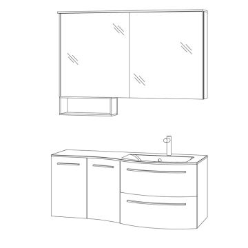 Marlin Bad 3280 Badmöbel Set 8 - 120,4 cm Skizze