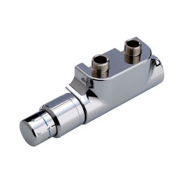 Nordholm Anschlussarmaturen Twin Reg 200, Chrom, Thermostat-Ventil Eckversion