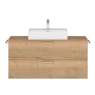 Nobilia On Top Mineralguss-Aufsatzwaschtisch mit Unterschrank Set 120 cm