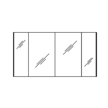Pelipal PCON Spiegelschrank - 132 cm Skizze