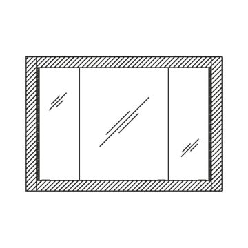 Pelipal PCON Einbauspiegelschrank 122 cm Skizze