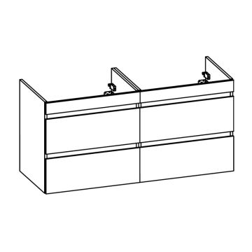 Pelipal PCON Waschtischunterschrank 130 cm Skizze