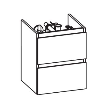 Pelipal PCON Waschtischunterschrank 44 cm Skizze