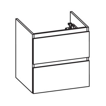 Pelipal PCON Waschtischunterschrank 55 cm Skizze