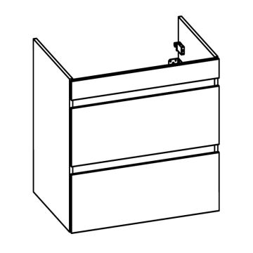 Pelipal PCON Waschtischunterschrank 55 cm Skizze
