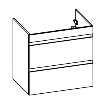 Pelipal PCON Waschtischunterschrank 60 cm Skizze