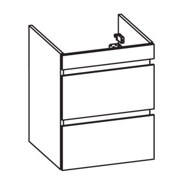 Pelipal PCON Waschtischunterschrank 50 cm Skizze