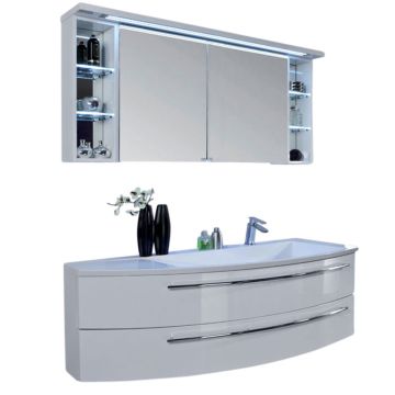 Puris Crescendo Badmöbel Set 120 cm links Gesimsboden